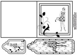 Art Deco Lady Quick Card with Tag and Bookmark 3