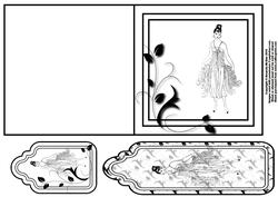 Art Deco Lady Quick Card with Tag and Bookmark 4