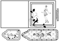 Art Deco Lady Quick Card with Tag and Bookmark 5