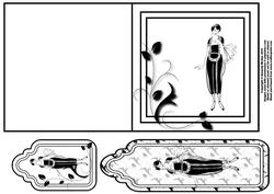 Art Deco Lady Quick Card with Tag and Bookmark 6