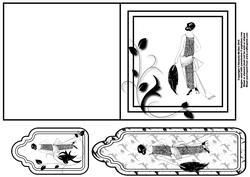 Art Deco Lady Quick Card with Tag and Bookmark 8