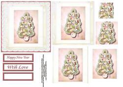 New Year Tree Card Front and Pyramid