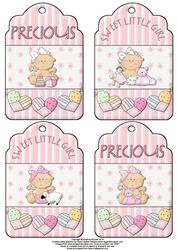 New Baby Girl Puffy Tags Toppers