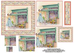 A Visit to the Flower Shop Card Front with Pyramid