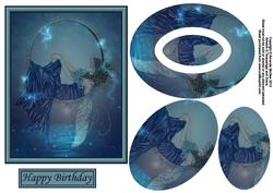 Dreamland Over the Sea Card Front with Pyramid Layers