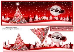 Christmas in Red Large Dl Card Front with Decoupage