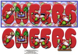 Partying Parrots Cheers Large Dl Card Front with Decouapge