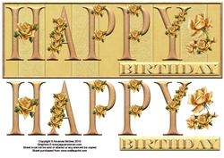 Yellow Roses Happy Birthday Large Dl Card Front with Decoup
