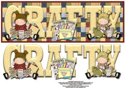 Crafty Gals Crafty Large Dl Card Front with Decoupage