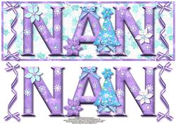 Oh Pretty Christmas Nan Large Dl Card Front with Decoup