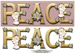 Cute Angel Peace Large Dl Card Front with Decoupage
