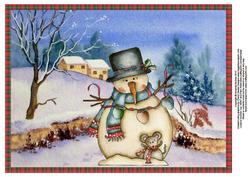 Sammy the Snowman and His Friend A4 Card Front