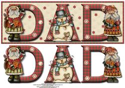 Painted Santas and Snowman Dad Large Dl Card Front with Dec