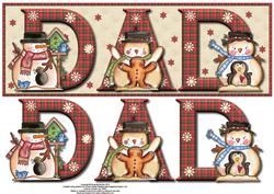 Tubby Painted Snowmen Dad Large Dl Card Front with Dec