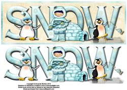 Winter Fun Snow Large Dl Card Front with Decoupage