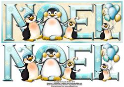 Winter Fun Noel Large Dl Card Front with Decoupage