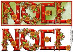 Christmas Flowers Noel Large Dl Card Front with Decouapge