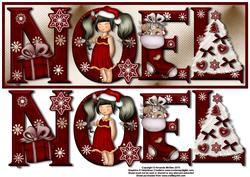 Make a Wish Noel Large Dl Card Front with Decoupage
