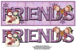 Warm Fuzzies Friends Large Dl Card Front with Decouapge