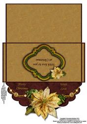 Golden Poinsettia Over the Edge Money Wallet
