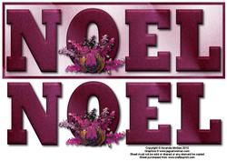 Plum Pudding Noel Large Dl Card Front with Decoupage