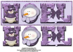 Lilac Frost Noel Large Dl Card Front with Decoupage