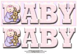 Baby with Bunny Baby Large Dl Card Front with Decoupage