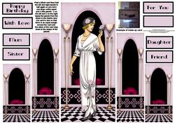 Art Deco Lady Theatre Fold in Lilac