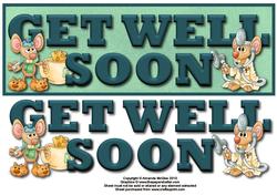 Poorly Little Mouse Get Well Soon Large Dl Card Front