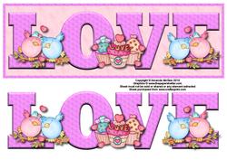 Lovebirds and Cupcakes Love Large Dl Card Front with Decoup