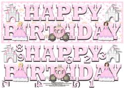 Pretty Princess Happy Birthday Large Dl Card Front