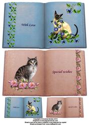 Floral Cats Book Toppers