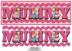 Mothers Day Cuties Mummy Large Dl Card Front with Decoupage