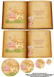 Mushroom Fairy Open Book Sheet with Pyramid Layers