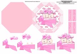 Twin Girls Quick Card with Decoupage