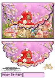 Fairy and Elf Village Envelope Card