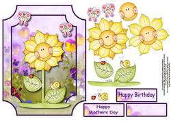 The Prettiest Flower Card Front with Decoupage