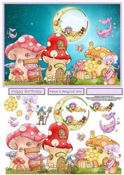 Fairy Dreams Card Front with Decoupage