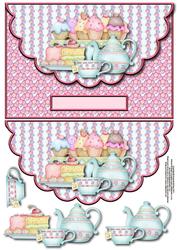 Teatime Envelope Card with Decoupage