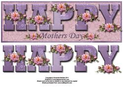 Pretty Roses Happy Mothers Day Large Dl Card Front - Easicut