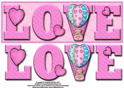 Bear in a Baloon Love Large Dl Card Front - Easicut