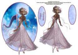 Balerina and Harp Oval Card Front with Decoupage