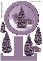 Lilac Winter Scene Large Plate Sheet