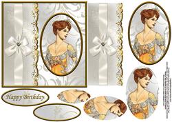 Elegant Cameo Card Front with Pyramid Layers