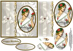 Elegant Cameo Card Front with Pyramid Layers 3