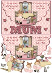Mum for Tea Envelope Card with Decouapge