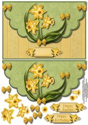 Easter Daffodils Envelope Card with Decoupage