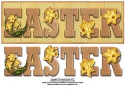 Spring Daffodils Easter Large Dl Card Front with Decoupage