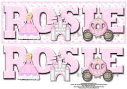 Pretty Princess Rosie Large Dl Name Card with Decoupage