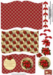 Poinsettia and Plaid Book Sheet